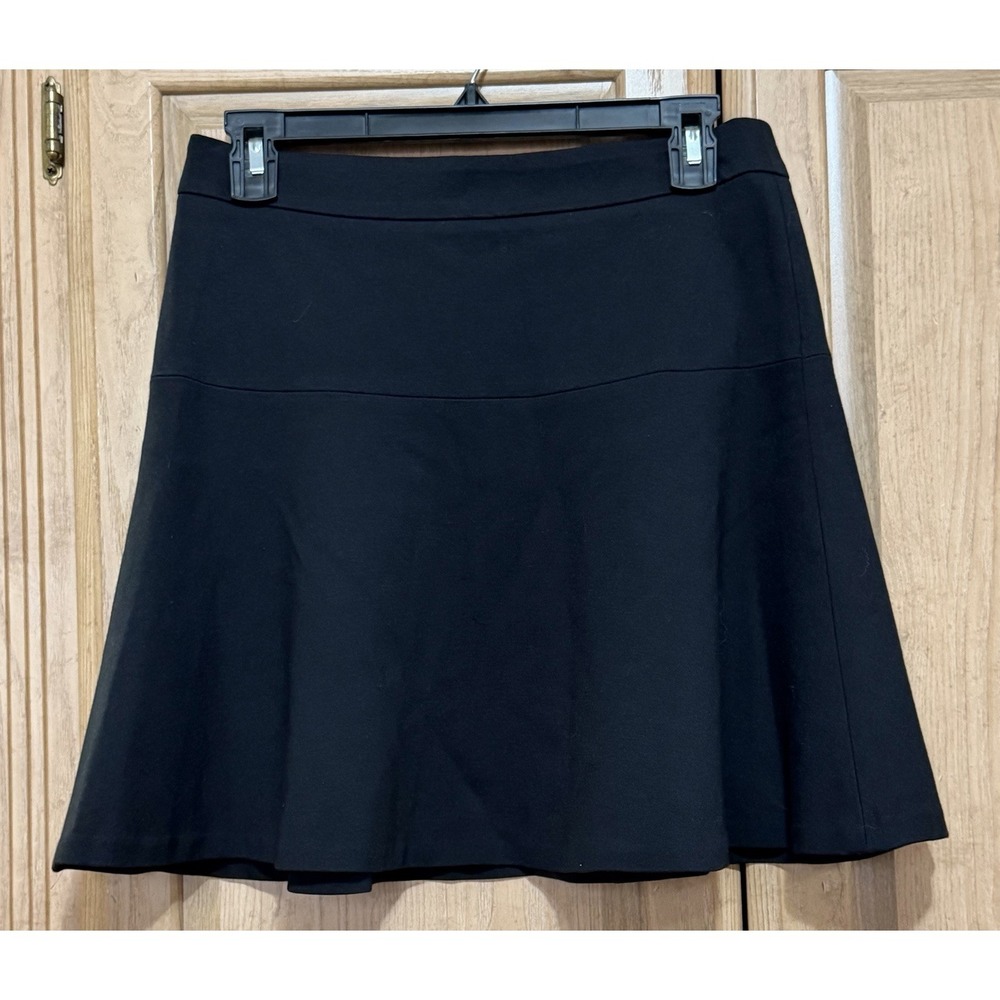 Banana Republic Flared Skater Mini Skirt Women's Size 0 Black Stretch Flowy‎ Zip